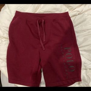 RALPH LAUREN MAROON SWEAT SHORTS
